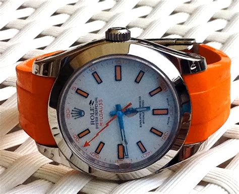 rolex with orange band|rolex milgauss orange.